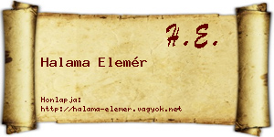 Halama Elemér névjegykártya